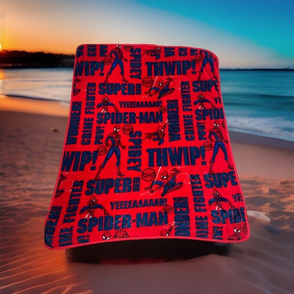 Marvel SpiderMan Web City Blues Warm‎ & Soft Throw Blanket 41 X 48 inches Rare